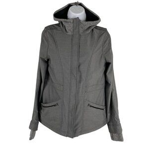 Ivivva Jacket Girls Size 14 Hooded Gray Full Zip Nylon‎ Polyester CJ-1752